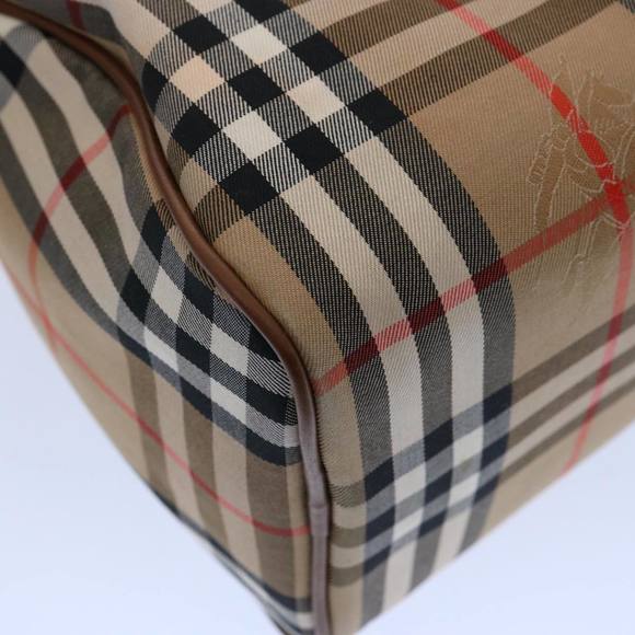 Burberrys Nova Check Hand Bag Nylon Canvas Beige Auth 62015 - Picture 16 of 16